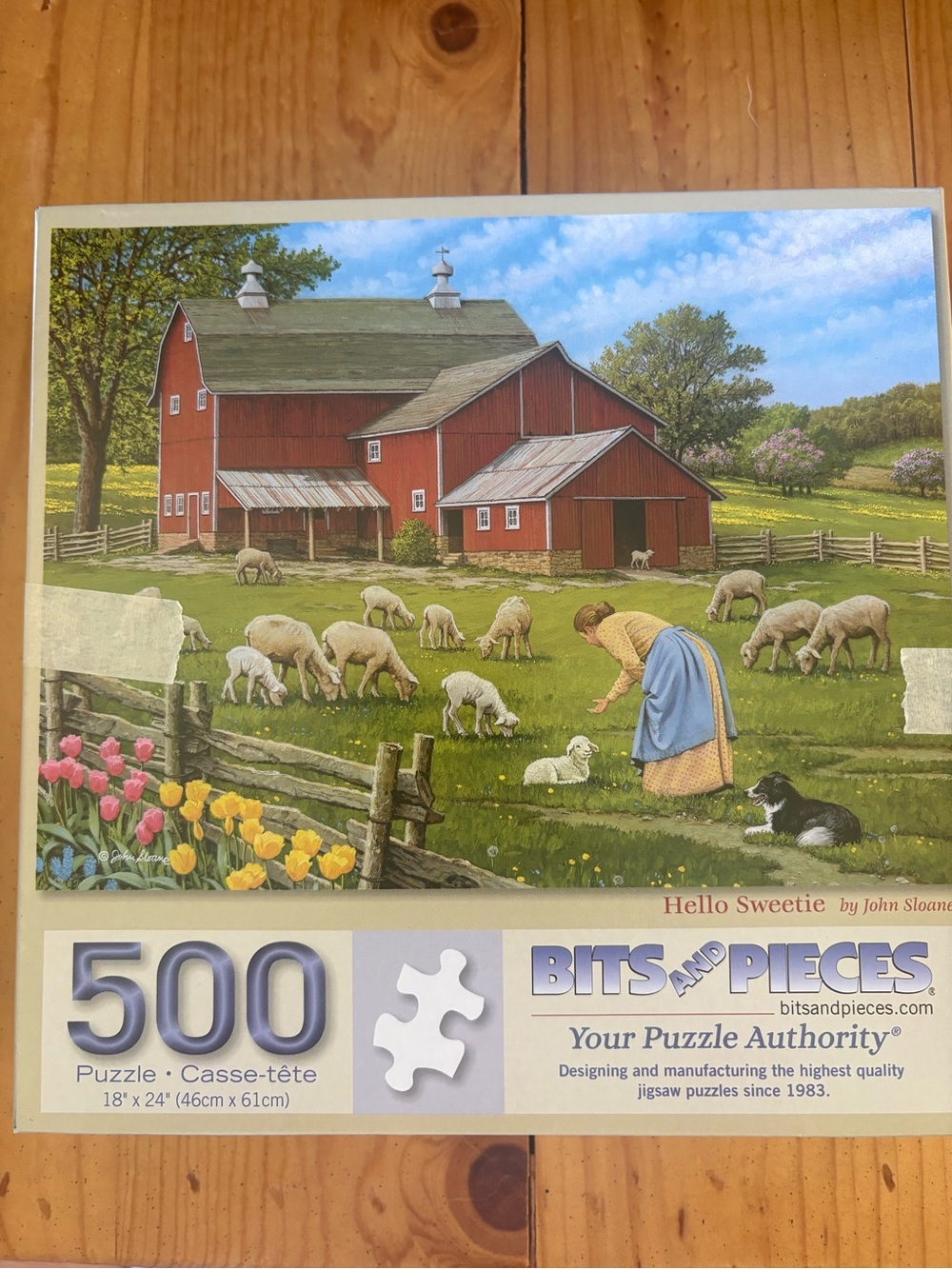 Bits and Pieces 500-Piece Jigsaw Puzzle - Hello Sweetie (Red Barn, Green Fields)